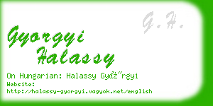 gyorgyi halassy business card